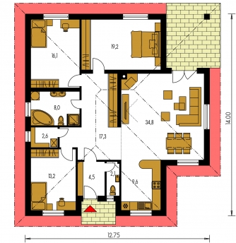 Floor plan of ground floor - BUNGALOW 16